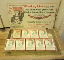 Rare 1930s Monkey Links balloon tire chains w/ Display Box. 9 nos Boxes. picture