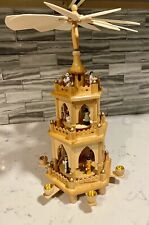 Vintage Lillian Vernon Christmas 3 Tier Wooden Nativity Candle Carousel Windmill picture