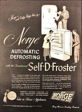 1949 Norge Refrigirator Vintage Print Ad Self Automatic Defrosting picture