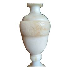 WWII ERA VINTAGE ITALY HAND CARVED MARBLE ALABASTER ELEC. TABLE LAMP HAS LABEL picture