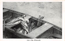 UPICK POSTCARD Lake City Minnesota Boat Load of Fish c1930 Unposted picture