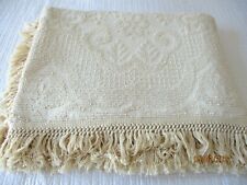Concord Mills Bedspread Twin Vintage Fringe 72 x 110 Made in USA Cream picture