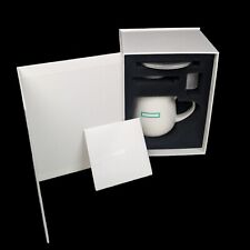 New OHOM Ui Fine Ceramic Self Heating Mug White Complete - 5 Pieces In Box picture