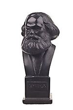 German Philosopher Socialist Karl Marx Stone Bust Statue Sculpture 4.8 Black picture