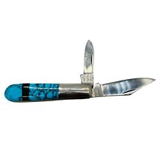 Vintage BARLOW Blue Handle 2-BLADE POCKET KNIFE picture