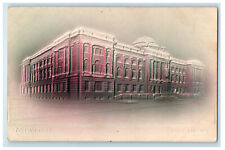 c1905 Public Library Milwaukee Wisconsin WI Embossed Airbrush Postcard picture