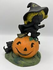 Vtg Halloween Ceramic Izzie's First Ride Witch Pumpkin Jack O Lantern UNFINISHED picture