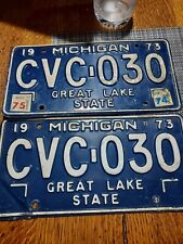 1973,1974 And 1975 Matched Set Of Michigan License Plates picture