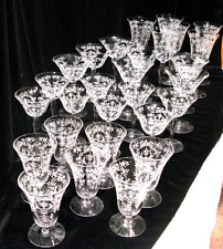 28 pc Glasses Etched Mikado Morgantown Cordial Manhattan Champagne Martini Water picture