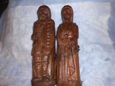 2  Vintage Celtic Man and Woman Carved Alcohol Decanter's picture
