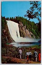 Les Chutes Montmorency Quebec Canada Falls Waterfall Forest Cancel PM Postcard picture