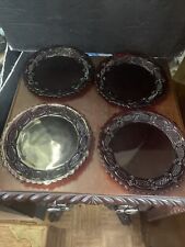 Vtg - Avon 1876 Cape Cod Ruby Red Collection Salad Bread Dessert   (set of 4) picture
