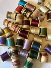 36 Vintage Wood Spools Thread Belding Corticelli Hemingway Star Silk Cotton picture