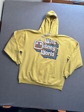 Walt Disney World Retro Rainbow Yellow Hoodie Sweatshirt Unisex Size XL picture