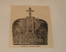 small 1880 magazine engraving ~ MITRE OF RUSSIAN BISHOP, Ver 2 picture