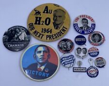 Vintage Political Campaign Button Lot Of 13 Various Sizes & Eras RARE picture