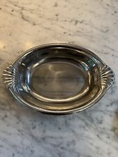 WILTON PEWTER 12” SERVING PLATTER WITH SCALLOPED SHELL HANDLES picture