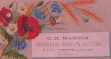 1800s San Francisco California Wine Liquor C H Marting Trade Card picture