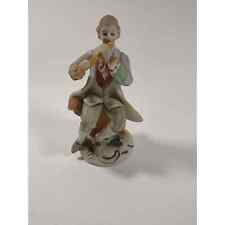Vintage Colonial Seated Man Figurine Playing Flute Made In Occupied Japan picture