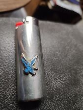 Vtg Lighter Case Silver Eagle Bird Sleeve Turquoise Western Cover Holder for Bic picture