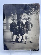 1890s half plate Tintype Photo Soldiers Spanish American War outdoors US army picture