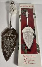 Wm Rogers & Son Silver plated  11.5” Merry Christmas Pie Server In Box picture