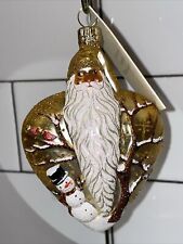 Patricia Breen Gold Santa Glass Ornament Gold TRUE LOVE Tag Snowman Snow Heart picture
