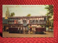 1909. OBSERVATION CAR, CHAUTAUQUA LAKE, NY. JAMESTOWN TO CELORON. POSTCARD G6 picture