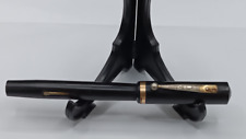 Rare Vntg Faultless Fountain Pen 14K Nib, Black w/ Gold Trim, RMBCollectables picture