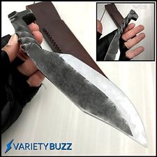 Hand Forged Railroad Spike Fixed Blade Hunting Knife Carbon Steel + Leather Case picture