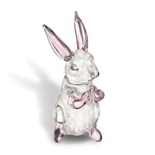 HDCRYSTALGIFTS 3.5inch Crystal Rabbit Bunny Figurine Collectibles Pink Rabbit picture