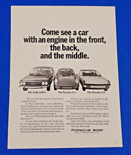 1971 PORSCHE/AUDI 3 CAR DEALER LINE-UP 914 911 & 100LS ORIGINAL PRINT AD LOT B/W picture
