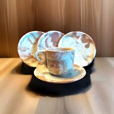 Beautiful Vintage (Child's) Slag Demitasse Cup and Saucer Plus 3 Extra Saucers picture