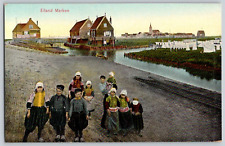 Antique Postcard~ Native Children~ Marken Island, North Holland, Netherlands picture