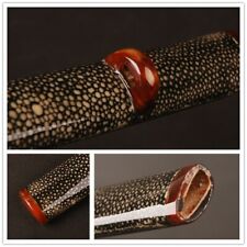 JP Katana Saya Full Wrapped With Black Real Rayskin with Amber Horn Mountings picture
