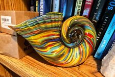 Glass Nautilus Conch, Hand Blown Seashell Art Glass Figurines Glass Sculpture picture