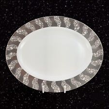 Michael Wainwright Pottery Large Platter Tray Dish Crackled Silver White Ceramic picture
