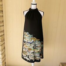 Black Silk Kimono Tomesode Halter Neck Dress Mother's Day Gift picture