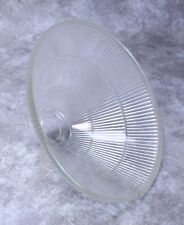 Vtg Ribbed Glass Industrial Pendant Lamp Shade Art Deco Victorian MCM  picture