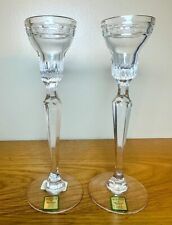 Pair MARQUIS BY WATERFORD HANOVER GOLD Tall Candlestick Holders, Orig. Labels picture