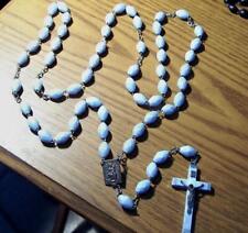Vintage Iridescent Sky Blue Large Rosary Italy 31