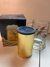 Avon The Perfect Combo Glass Mug Gourmet Popcorn 10 oz Geese 1982 Boxed Recipes picture