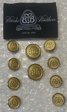 Brooks Brothers Country Club Blazer Button Set 10 BB 1818 Solid Brass Waterbury picture