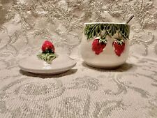 Retro Ardco Strawberry Harvest Sugar Bowl-Vintage Kitchen Decor picture