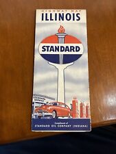 1940 standard oil co highway travel road map of Illinois Good Cond picture
