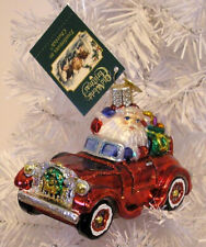 2018 SANTA IN ANTIQUE CAR - OLD WORLD CHRISTMAS -BLOWN GLASS ORNAMENT NEW W/TAG picture
