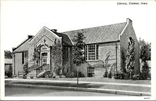Vintage Creston Iowa IA Creston Library Postcard picture