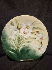 Antique Beautiful Hand Painted Decorative Plate Signed And Dated 1907 Floral... picture