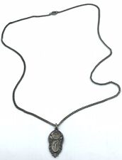 Sterling Silver Marked Christian Catholic Mother Mary Religious Medal And Chain picture