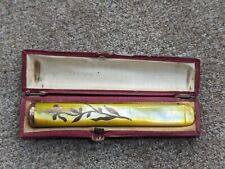 ANTIQUE MOTHER OF PEARL, 14k GOLD CIGAR, CHEROOT, CIGARETTE HOLDER Yellow G2 picture